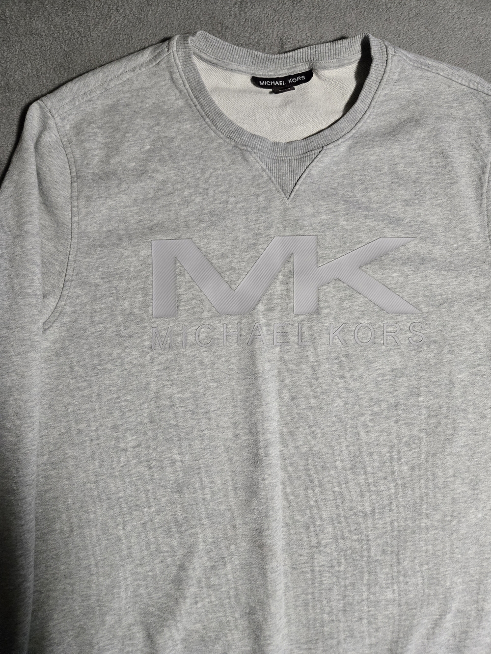 Michael Kors Men’s Light Gray MK Logo Crewneck Sweatshirt Mens L